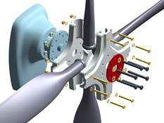 Light Aircraft Propellor Assembly - Exploded view
