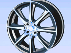 CAD rendered presentation image of Cast Alloy wheel